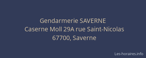 Gendarmerie SAVERNE