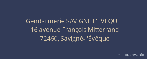 Gendarmerie SAVIGNE L'EVEQUE