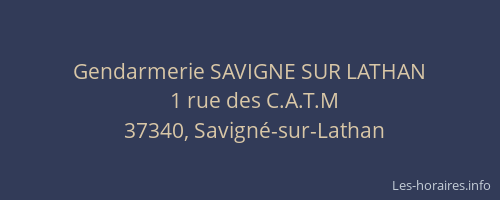 Gendarmerie SAVIGNE SUR LATHAN