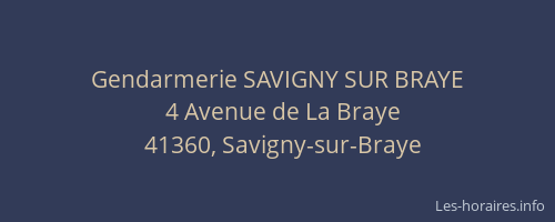 Gendarmerie SAVIGNY SUR BRAYE