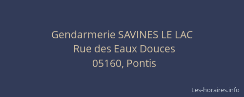 Gendarmerie SAVINES LE LAC