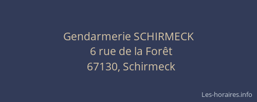 Gendarmerie SCHIRMECK