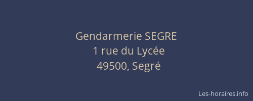 Gendarmerie SEGRE