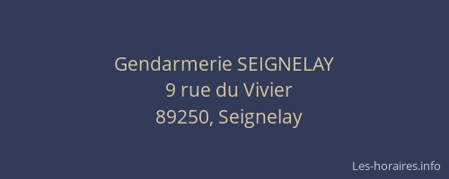 Gendarmerie SEIGNELAY