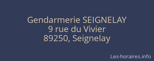 Gendarmerie SEIGNELAY