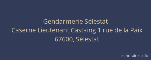 Gendarmerie Sélestat