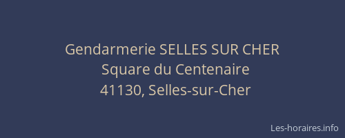 Gendarmerie SELLES SUR CHER