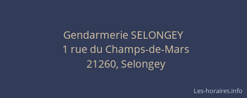 Gendarmerie SELONGEY