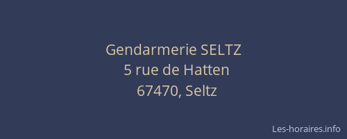 Gendarmerie SELTZ