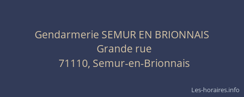 Gendarmerie SEMUR EN BRIONNAIS