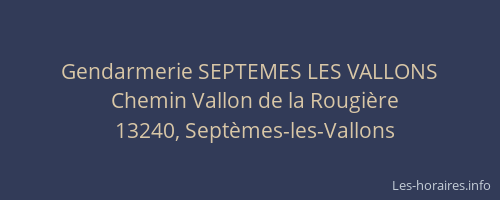 Gendarmerie SEPTEMES LES VALLONS