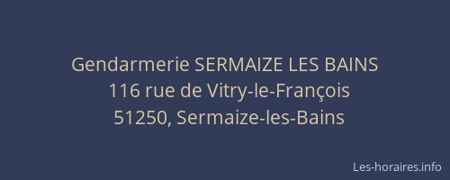 Gendarmerie SERMAIZE LES BAINS