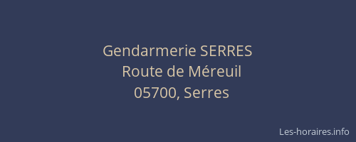 Gendarmerie SERRES