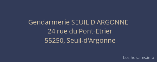 Gendarmerie SEUIL D ARGONNE