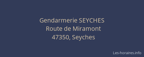 Gendarmerie SEYCHES