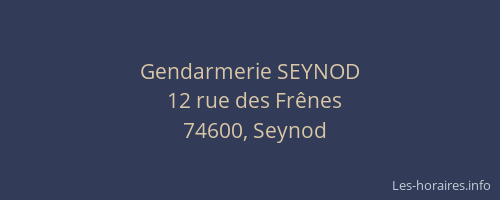 Gendarmerie SEYNOD