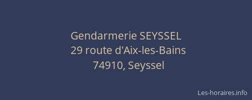 Gendarmerie SEYSSEL