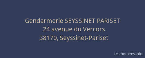 Gendarmerie SEYSSINET PARISET