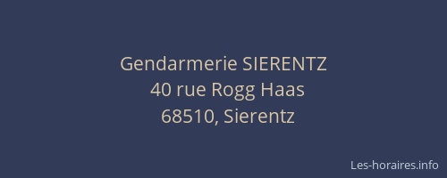 Gendarmerie SIERENTZ