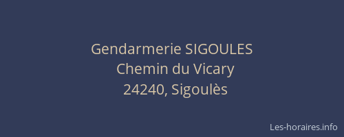 Gendarmerie SIGOULES