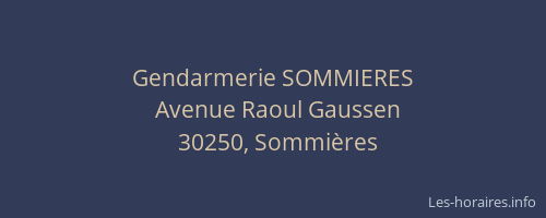 Gendarmerie SOMMIERES
