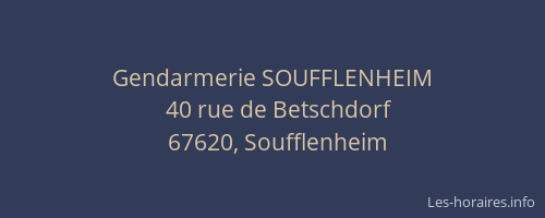 Gendarmerie SOUFFLENHEIM
