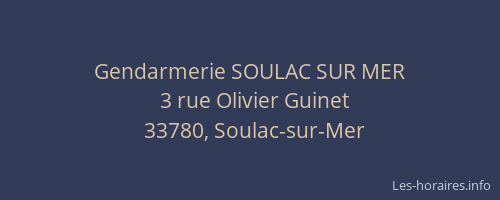 Gendarmerie SOULAC SUR MER