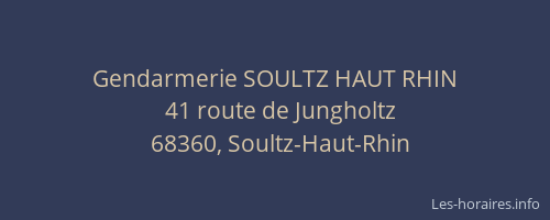 Gendarmerie SOULTZ HAUT RHIN
