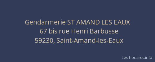 Gendarmerie ST AMAND LES EAUX