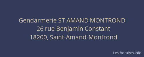 Gendarmerie ST AMAND MONTROND
