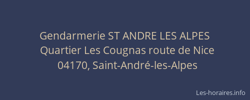 Gendarmerie ST ANDRE LES ALPES