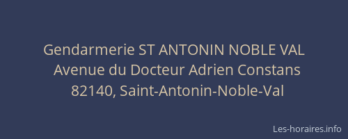 Gendarmerie ST ANTONIN NOBLE VAL