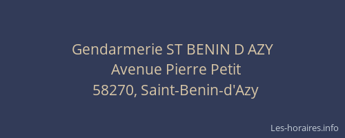 Gendarmerie ST BENIN D AZY