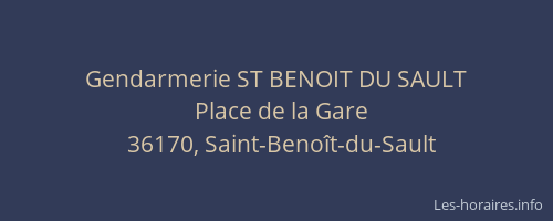 Gendarmerie ST BENOIT DU SAULT