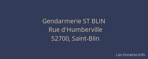 Gendarmerie ST BLIN