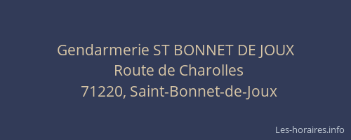 Gendarmerie ST BONNET DE JOUX