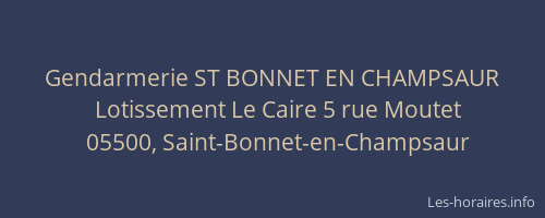 Gendarmerie ST BONNET EN CHAMPSAUR