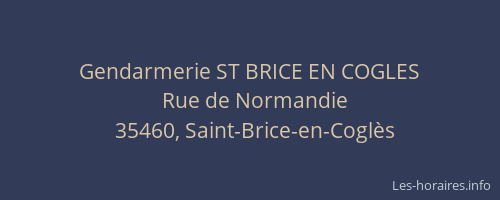 Gendarmerie ST BRICE EN COGLES