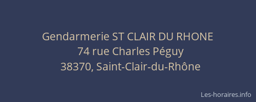 Gendarmerie ST CLAIR DU RHONE