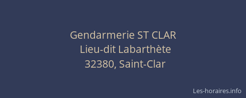 Gendarmerie ST CLAR