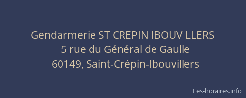 Gendarmerie ST CREPIN IBOUVILLERS
