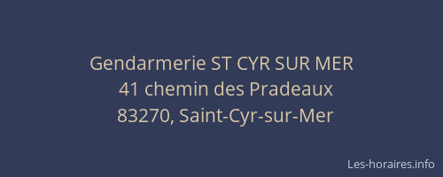 Gendarmerie ST CYR SUR MER