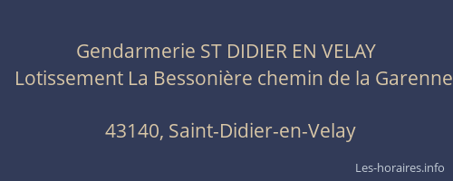 Gendarmerie ST DIDIER EN VELAY