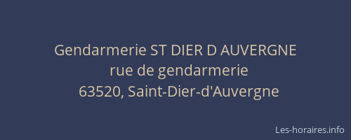 Gendarmerie ST DIER D AUVERGNE
