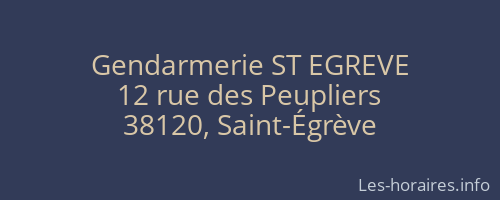 Gendarmerie ST EGREVE