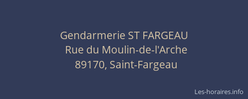 Gendarmerie ST FARGEAU