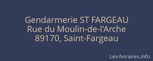 Gendarmerie ST FARGEAU