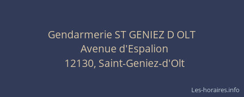 Gendarmerie ST GENIEZ D OLT