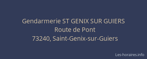 Gendarmerie ST GENIX SUR GUIERS