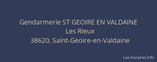 Gendarmerie ST GEOIRE EN VALDAINE